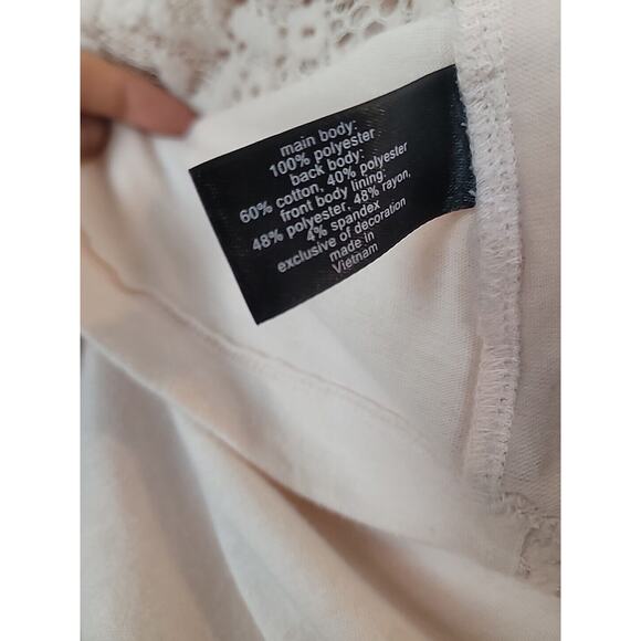 Lane Bryant 18/20 Pink Sweater Lace Overlay Oversized Lined Soft Cozy Roomy - Picture 10 of 11